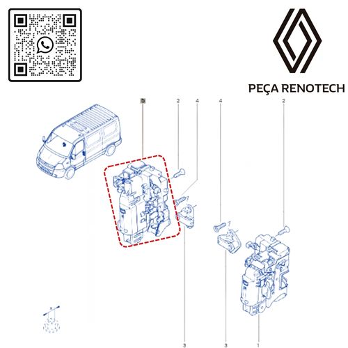 RN 147150-X 8200147150 FECHADURA DA PORTA DIANT. DIR. MASTER 2.82.5 ELETRICA 5